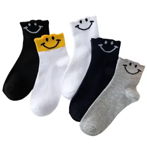 5 Pairs Of Printed Socks For Women