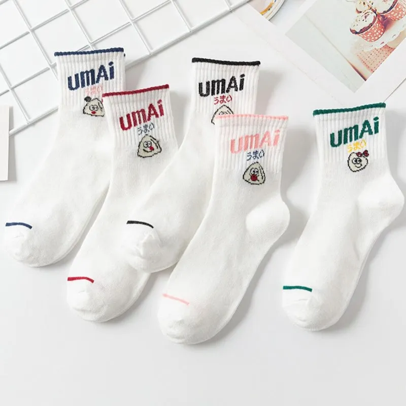 5 Pairs Of Printed Socks For Women