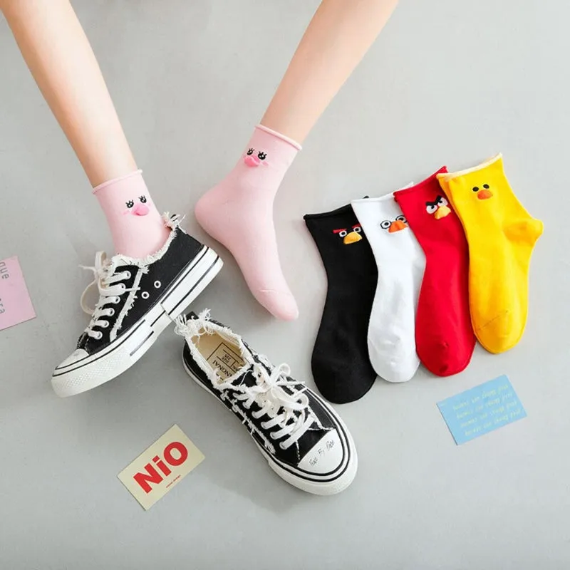5 Pairs Of Printed Socks For Women
