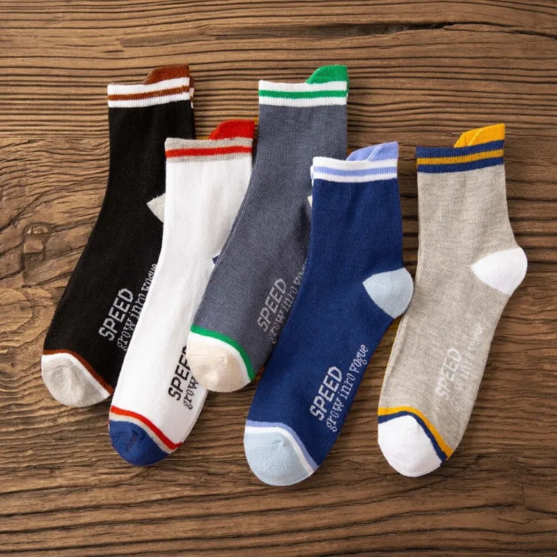 5 Pairs Of Warm Casual Printed Socks For Women