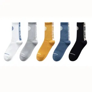 5 Pairs Of Warm Casual Printed Socks For Women
