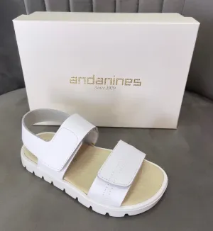 Andanines 221770 White Velcro Sandal