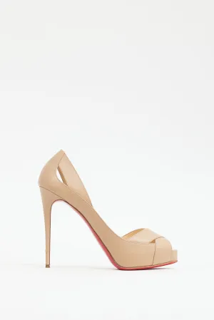 Beige Leather Academa Platform Pump