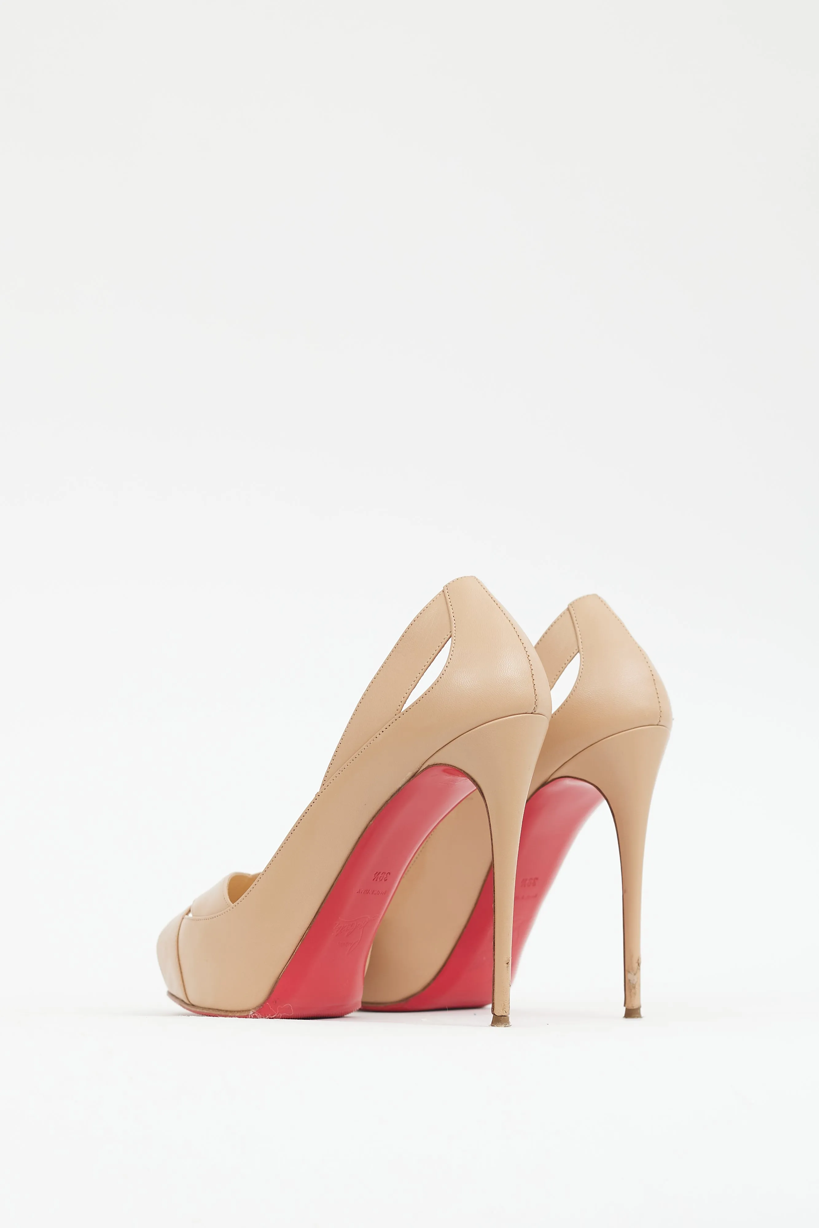 Beige Leather Academa Platform Pump