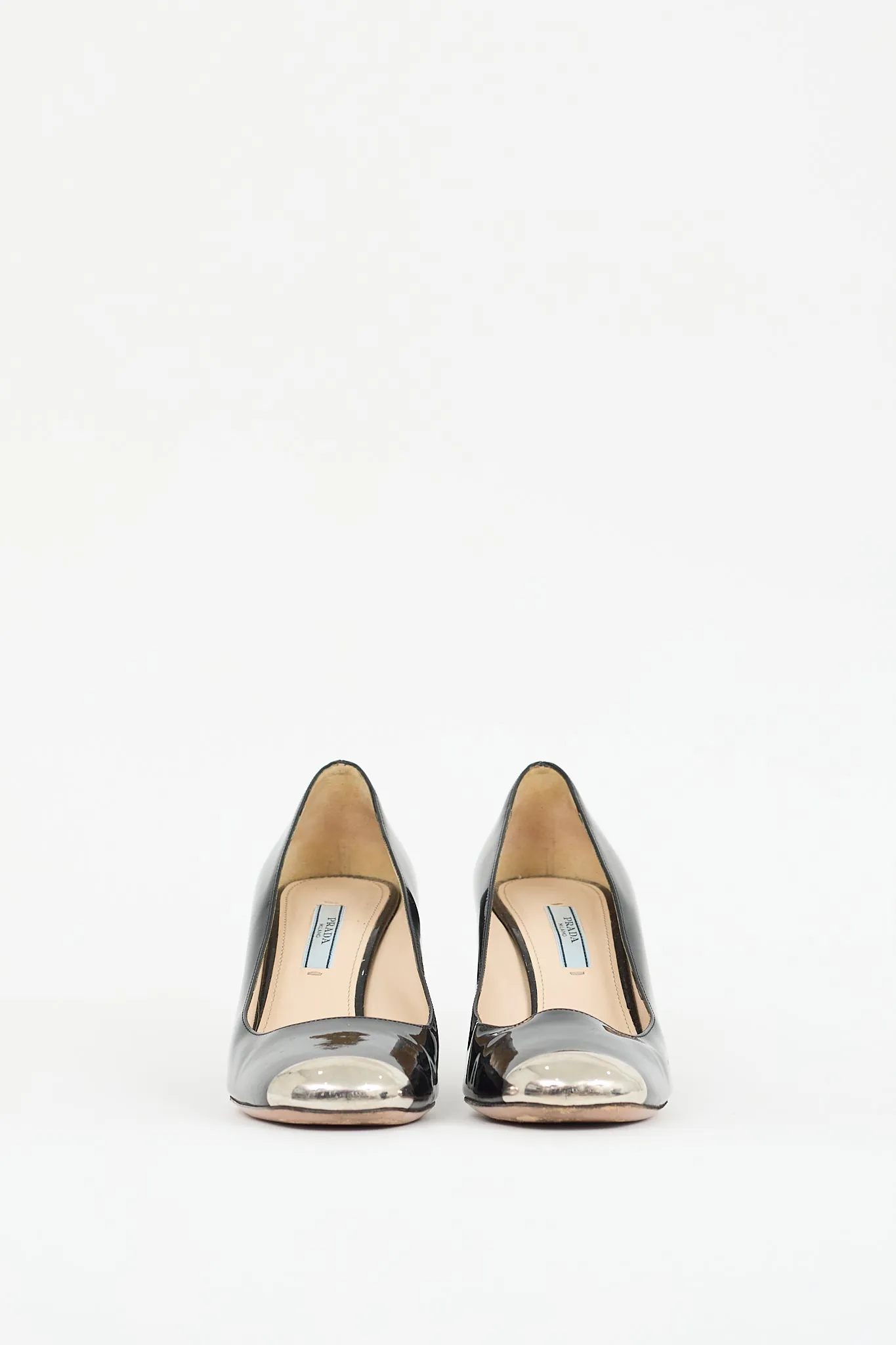 Black & Silver Patent Leather Pump