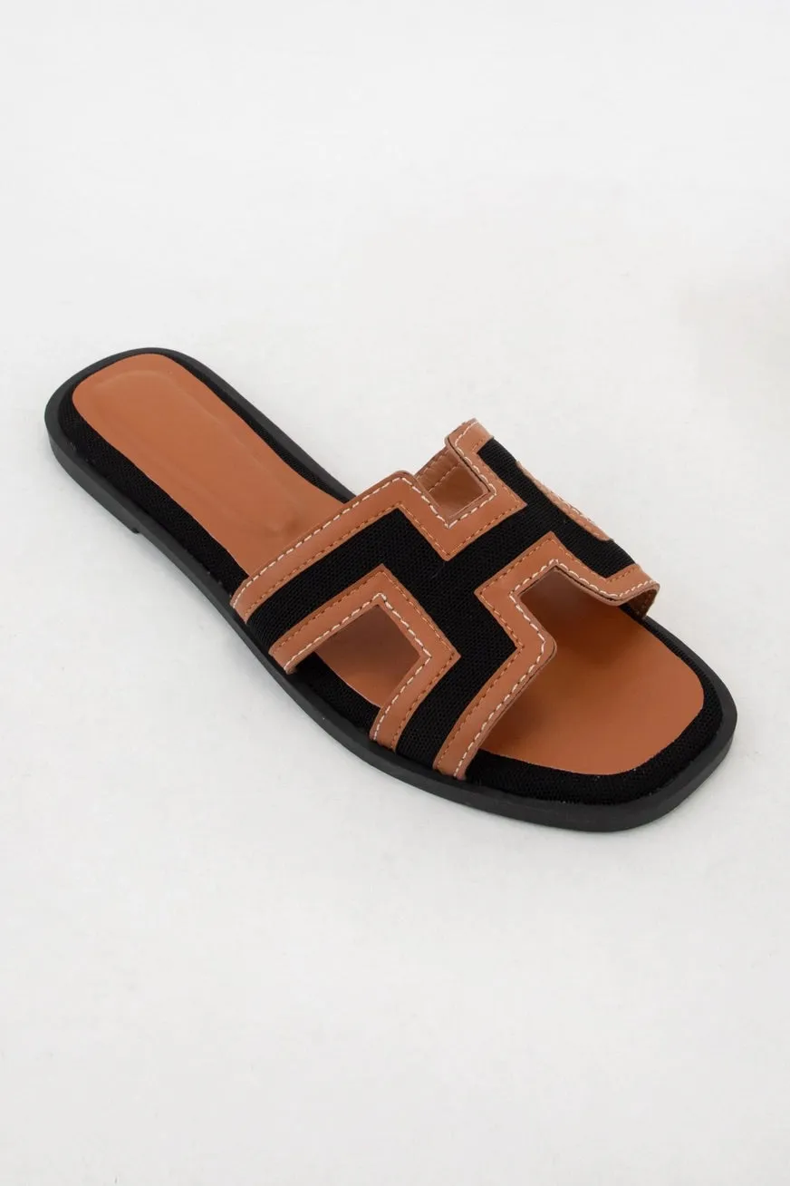 Black and Cognac Breeze Bay Sandal