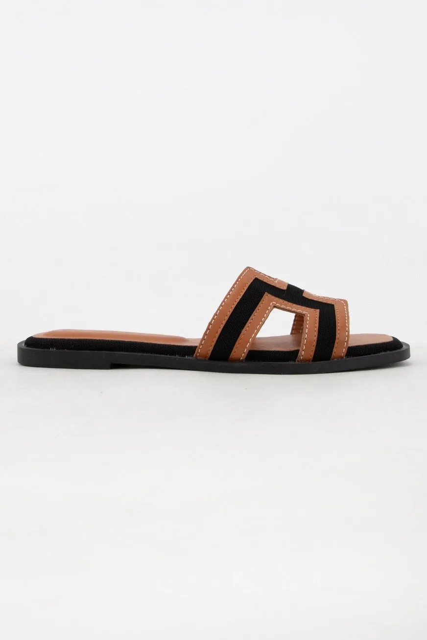 Black and Cognac Breeze Bay Sandal