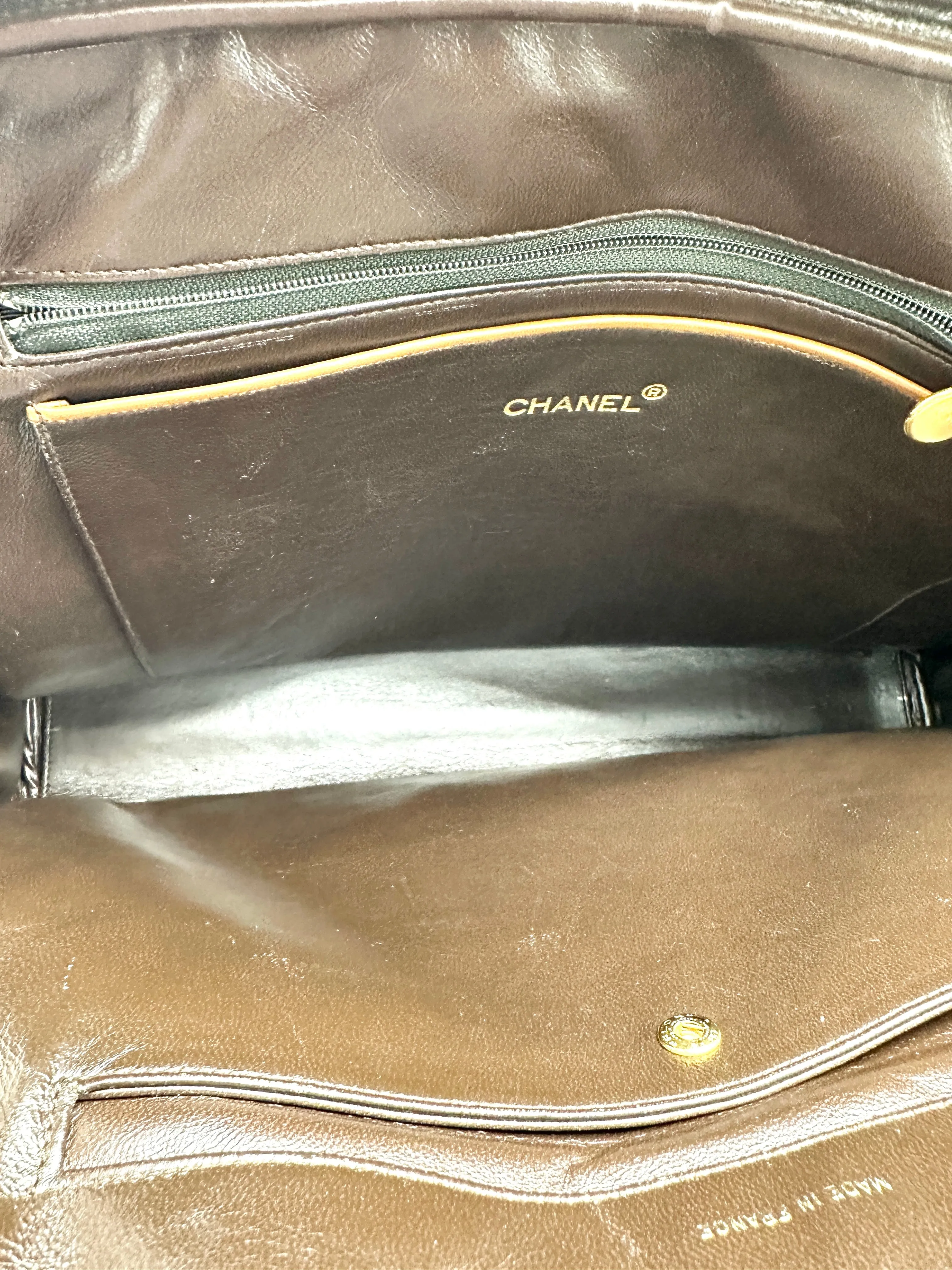 Caramel Brown Quilted Chain Business Bag