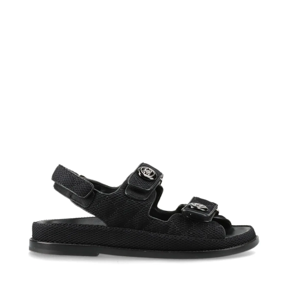 Chanel Coco Mesh Sandals 36  Black G35927