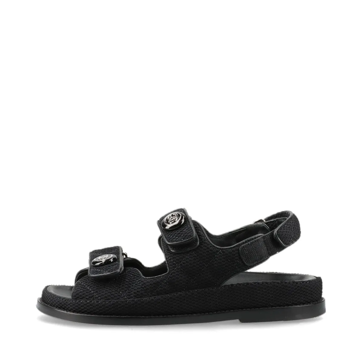 Chanel Coco Mesh Sandals 36  Black G35927