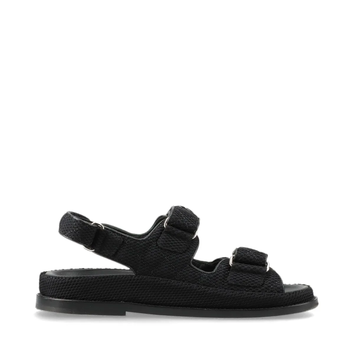 Chanel Coco Mesh Sandals 36  Black G35927