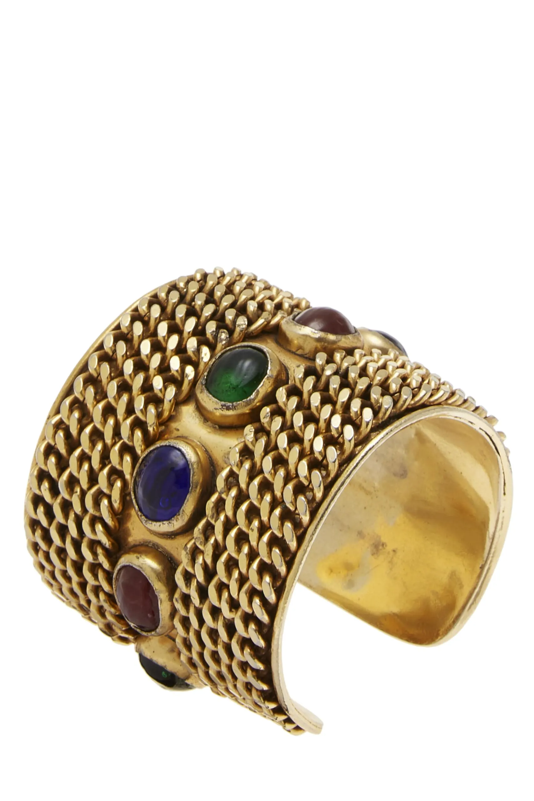 Chanel,  Gold & Multicolor Gripoix Cuff Bracelet, Multi