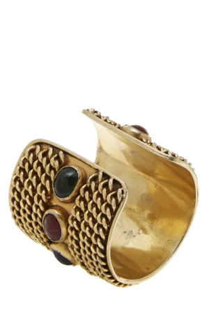 Chanel,  Gold & Multicolor Gripoix Cuff Bracelet, Multi