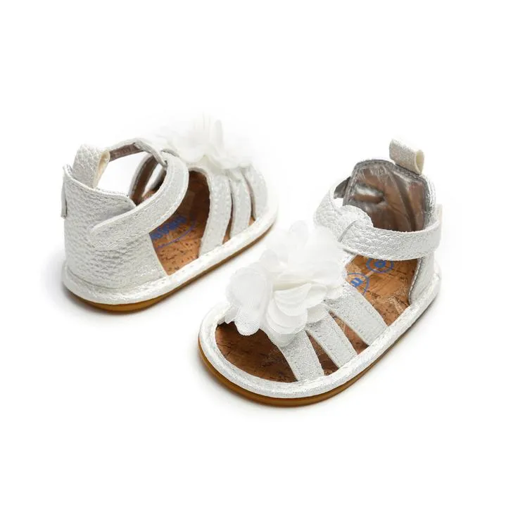 Flower Trimmed Baby Sandal