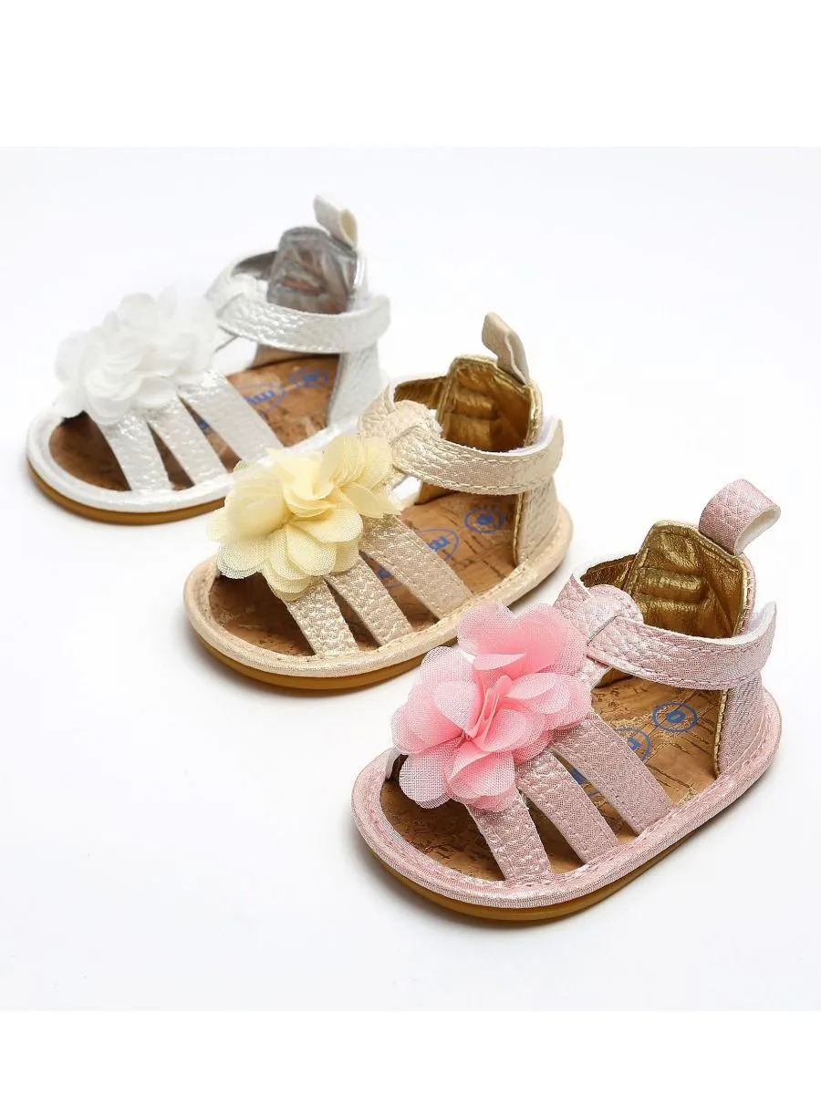 Flower Trimmed Baby Sandal