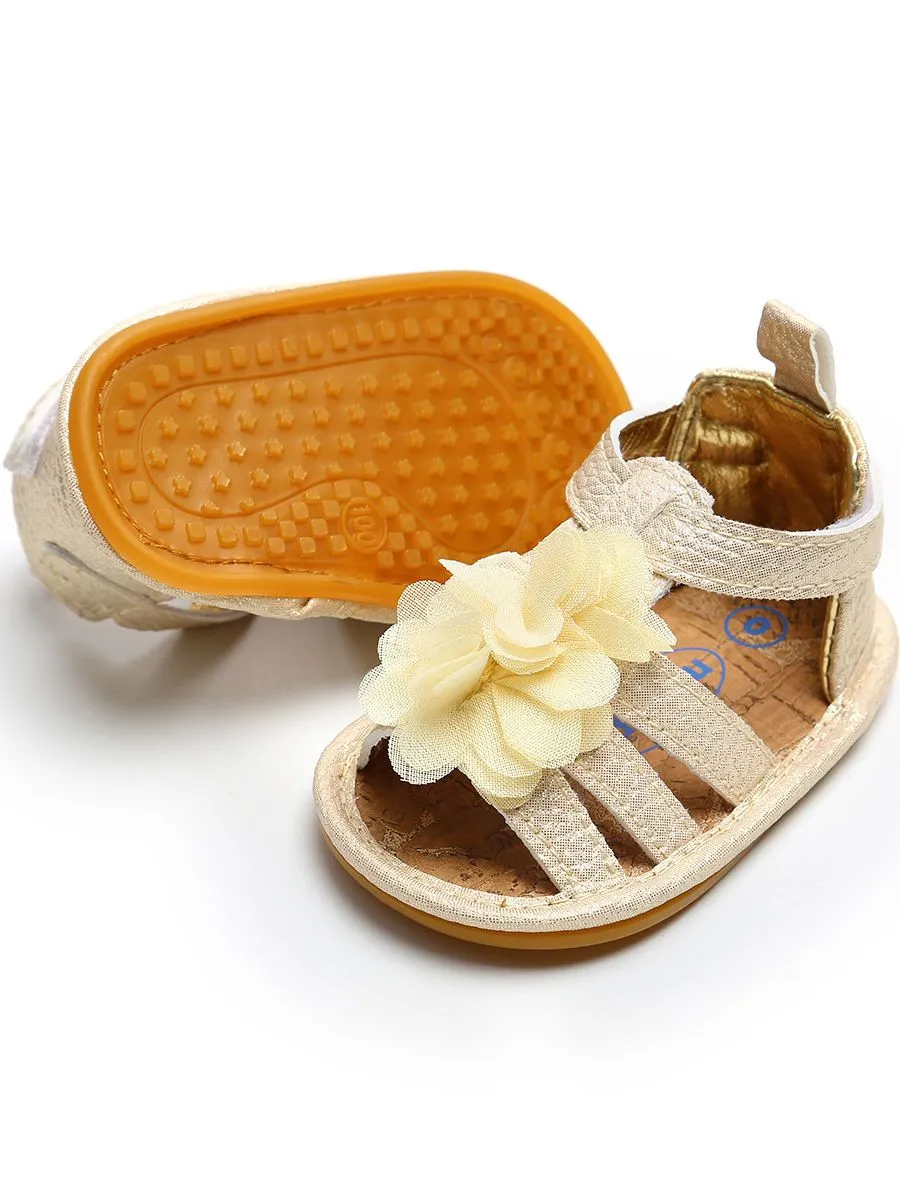 Flower Trimmed Baby Sandal