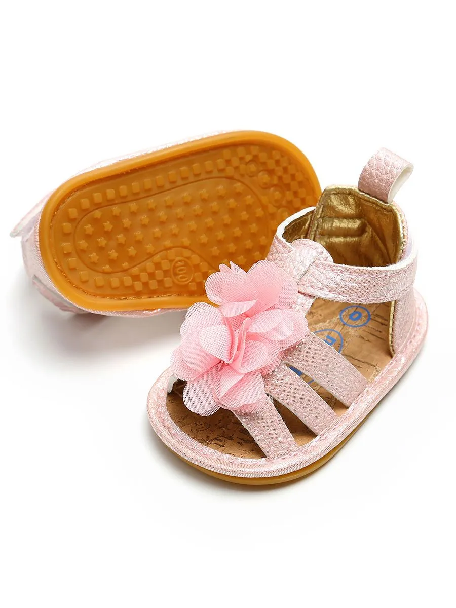 Flower Trimmed Baby Sandal