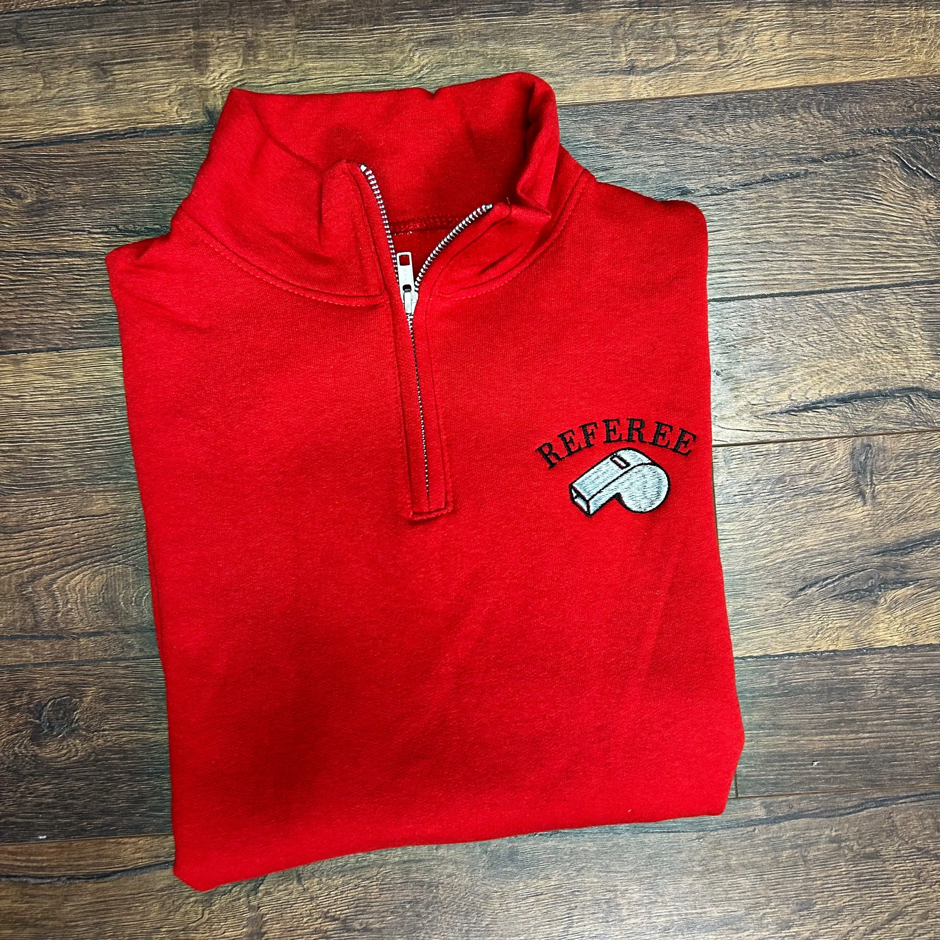 Referee Embroidered Quarter Zip Sweatshirt