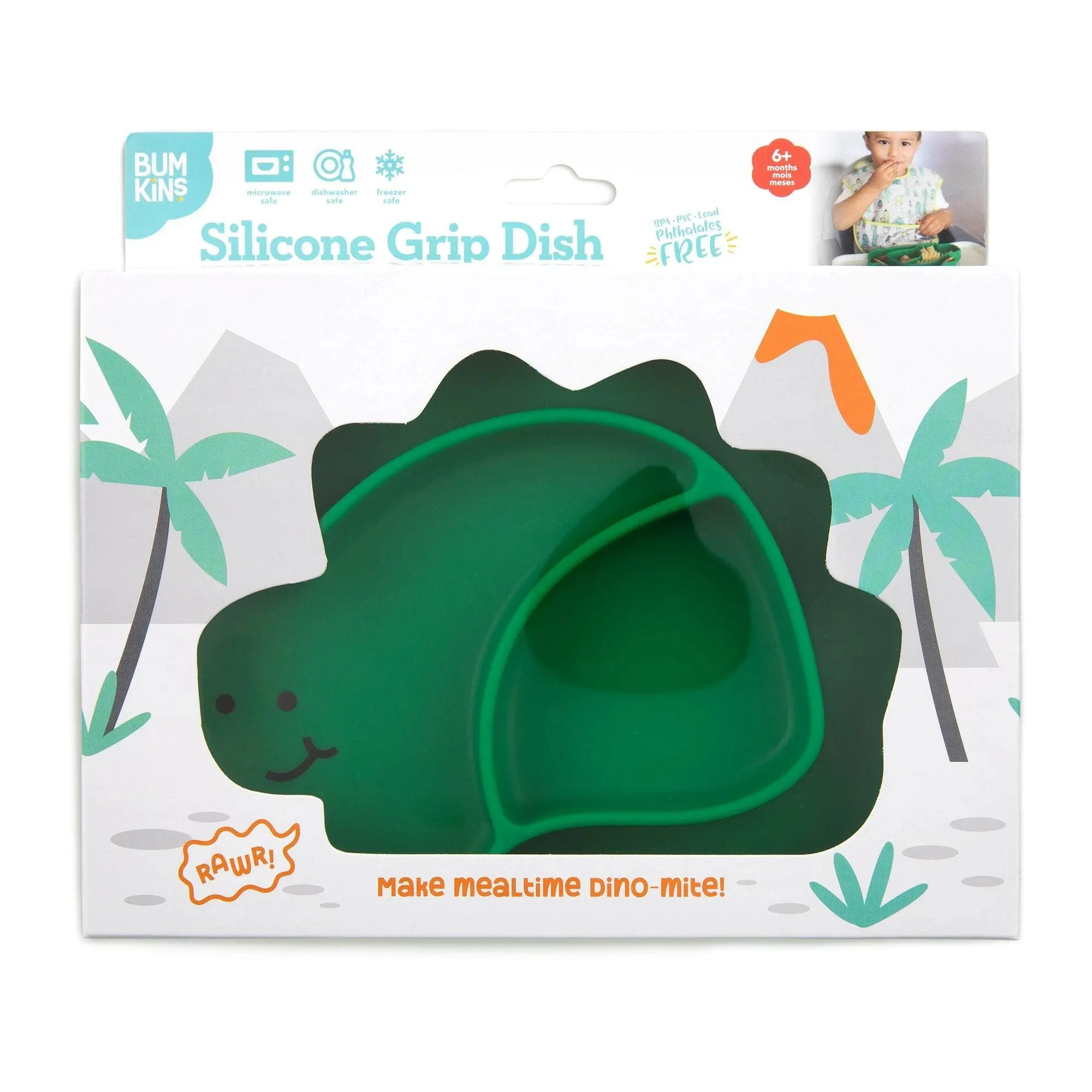 Silicone Grip Dish, Special Edition: Dino
