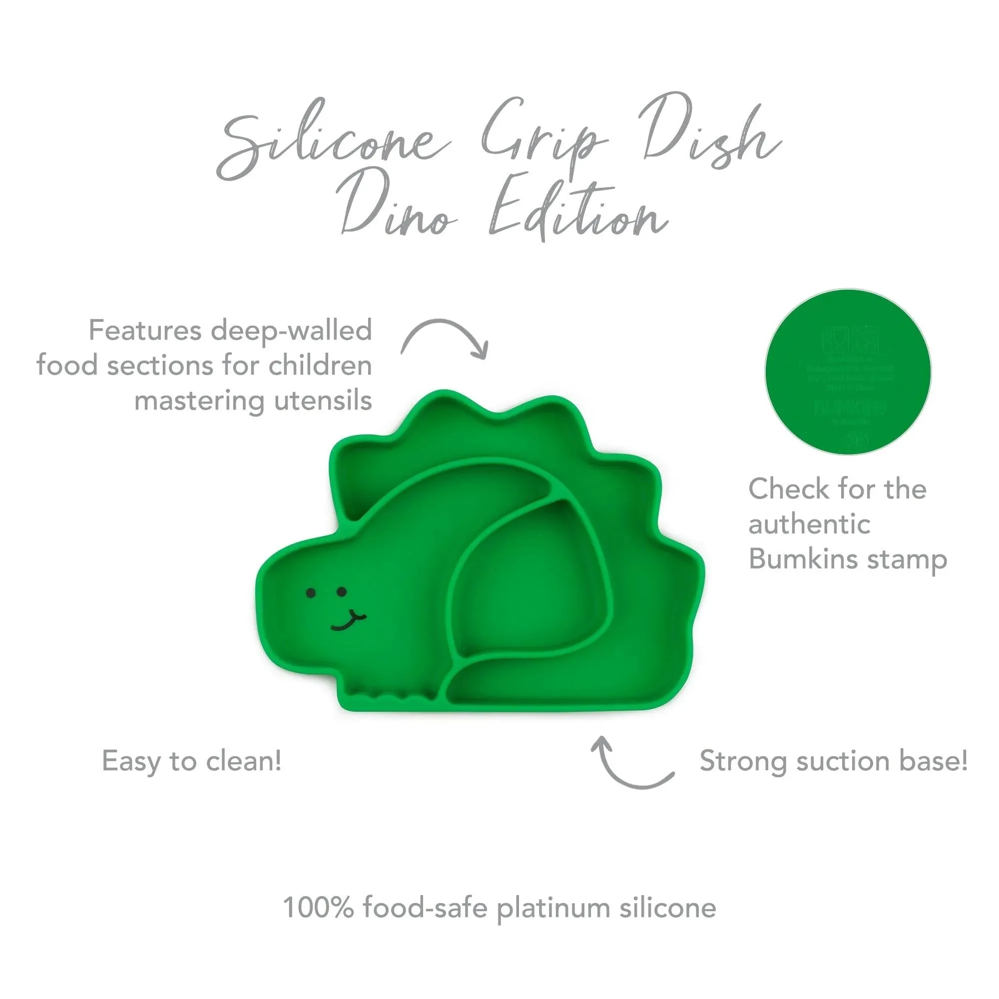 Silicone Grip Dish, Special Edition: Dino