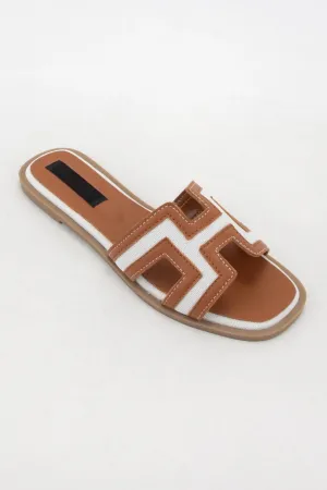 White and Cognac Breeze Bay Sandal